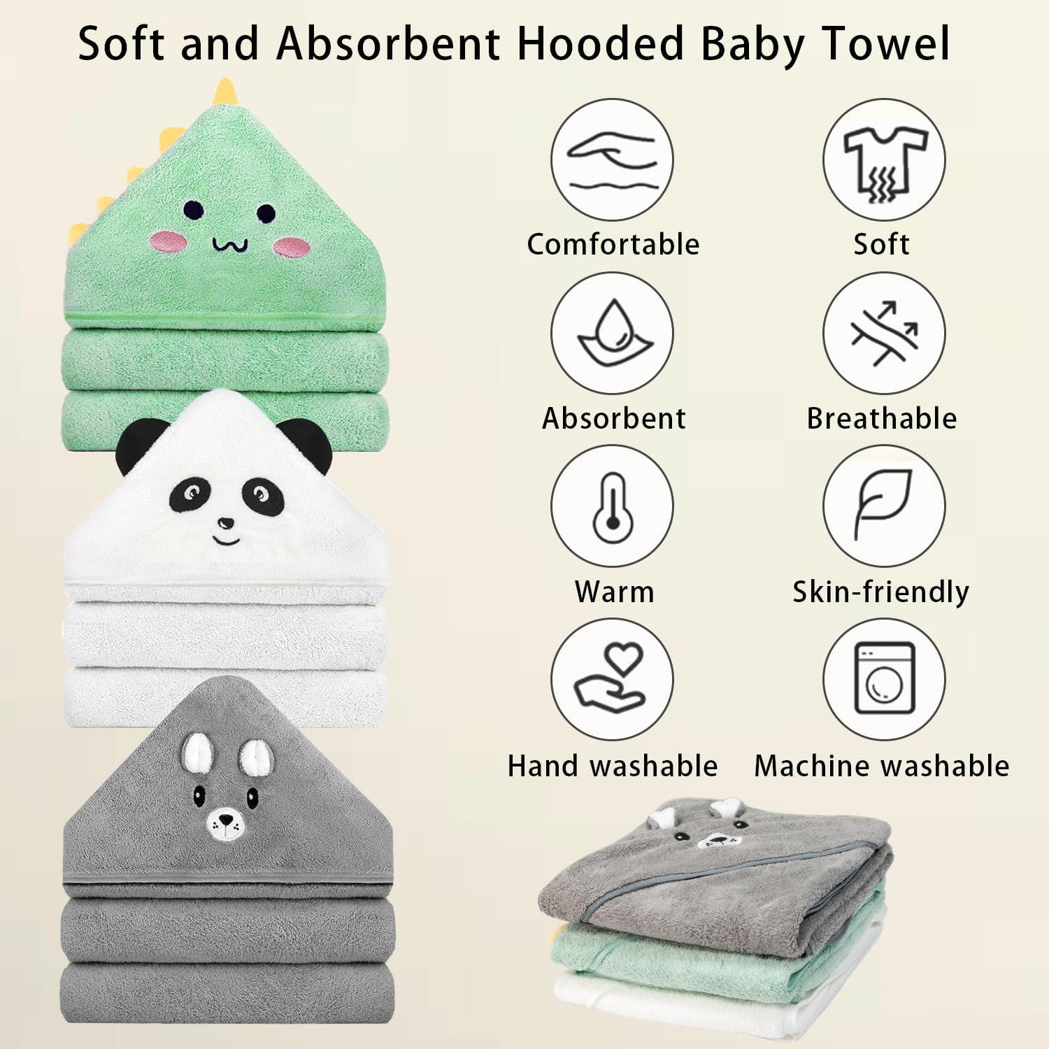 Juego de Toallas para Bebé GINUMWA 12 PCS Absorbentes 81x81 cm