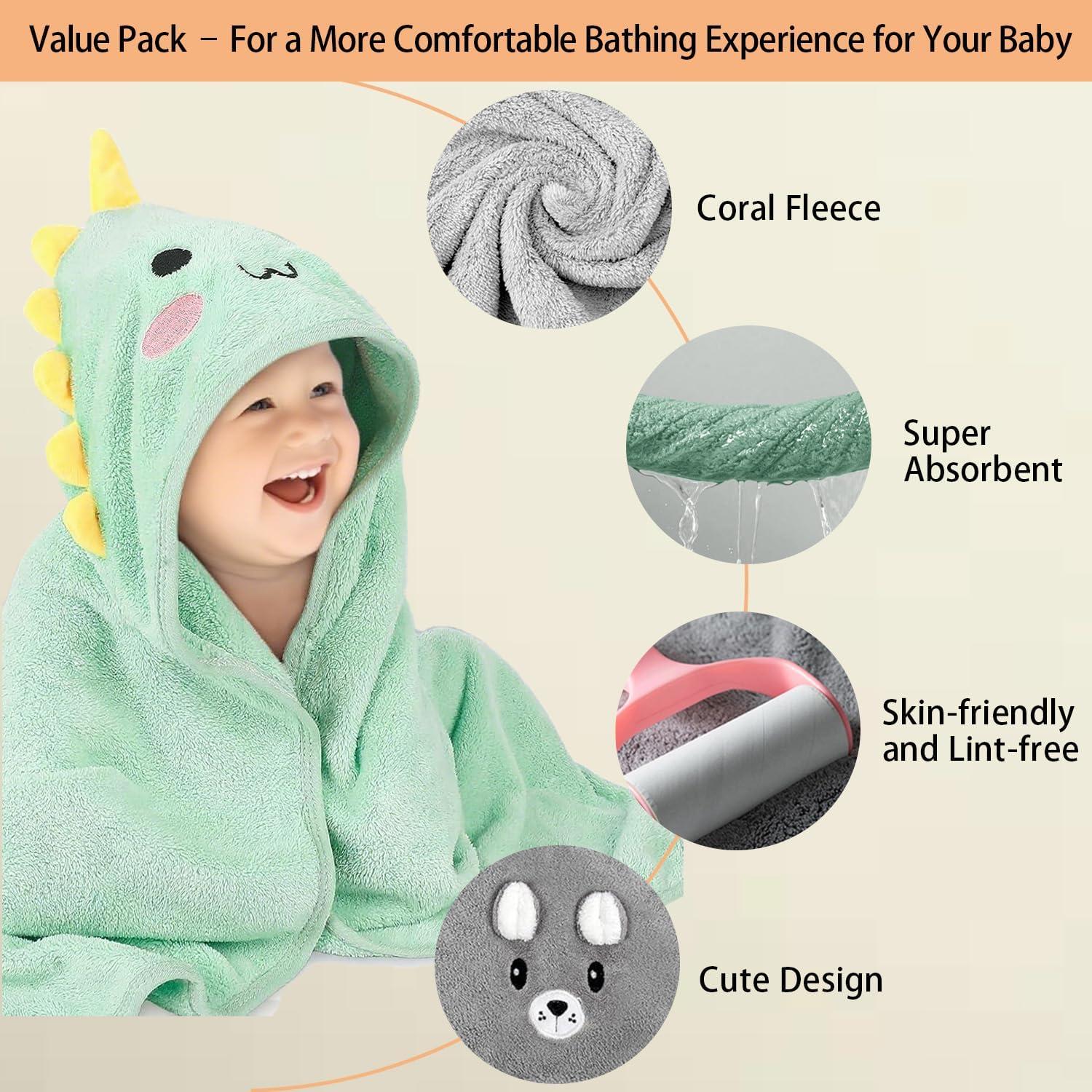 Juego de Toallas para Bebé GINUMWA 12 PCS Absorbentes 81x81 cm