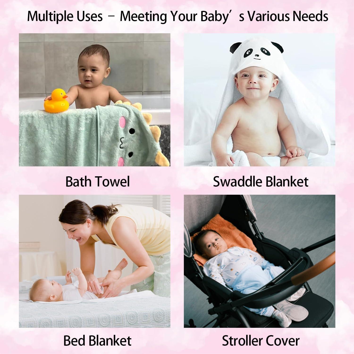 Juego de Toallas para Bebé GINUMWA 12 PCS Absorbentes 81x81 cm