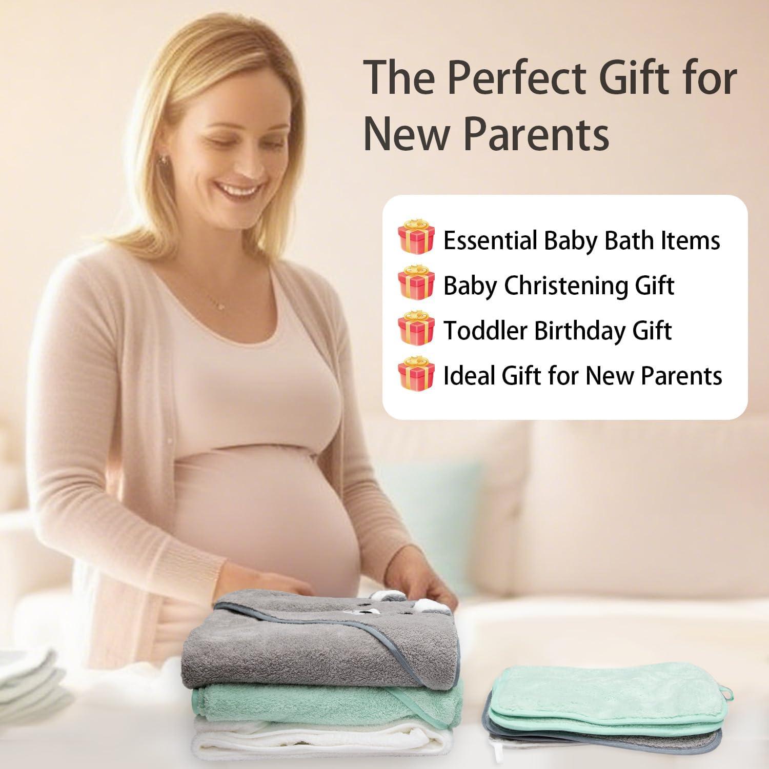 Juego de Toallas para Bebé GINUMWA 12 PCS Absorbentes 81x81 cm