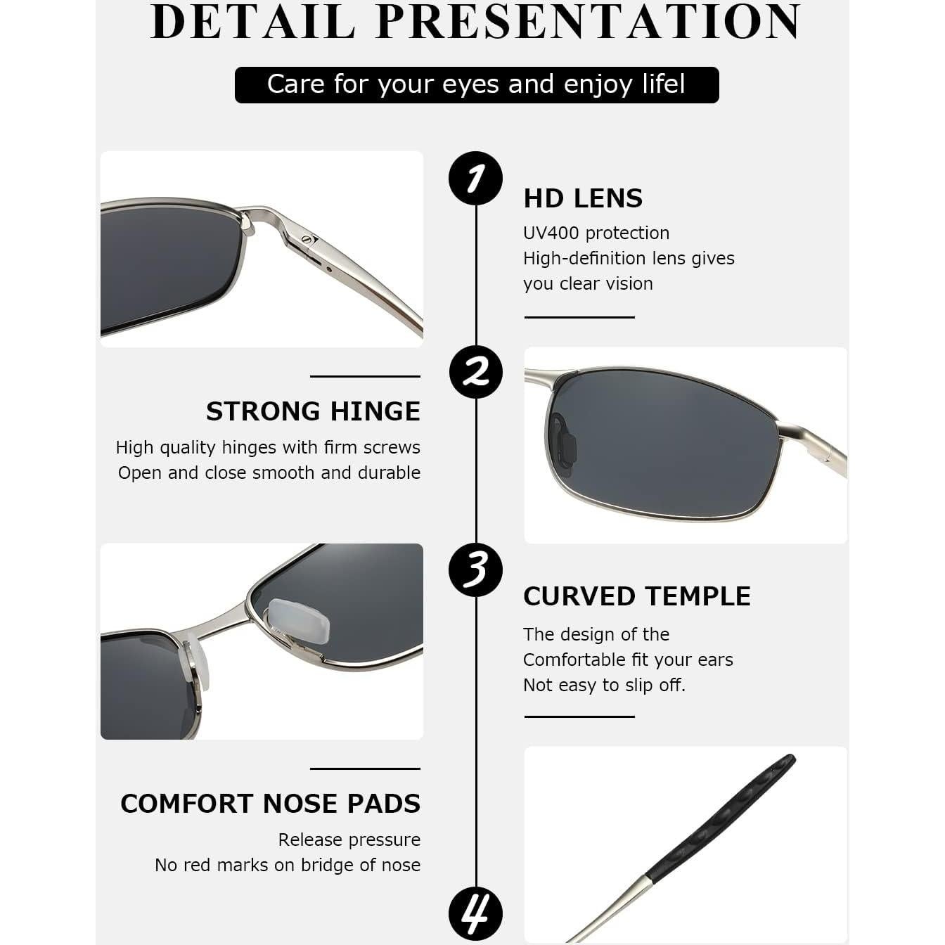 Gafas de sol AEVOGUE Vision polarizadas para hombres