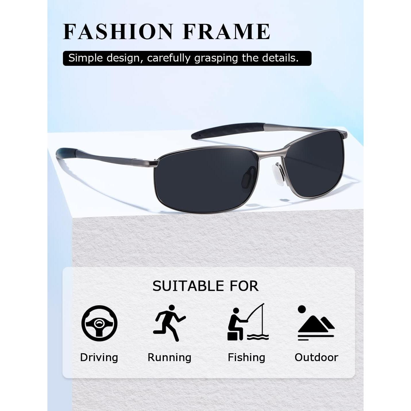 Gafas de sol AEVOGUE Vision gris y negro UV400 para hombres