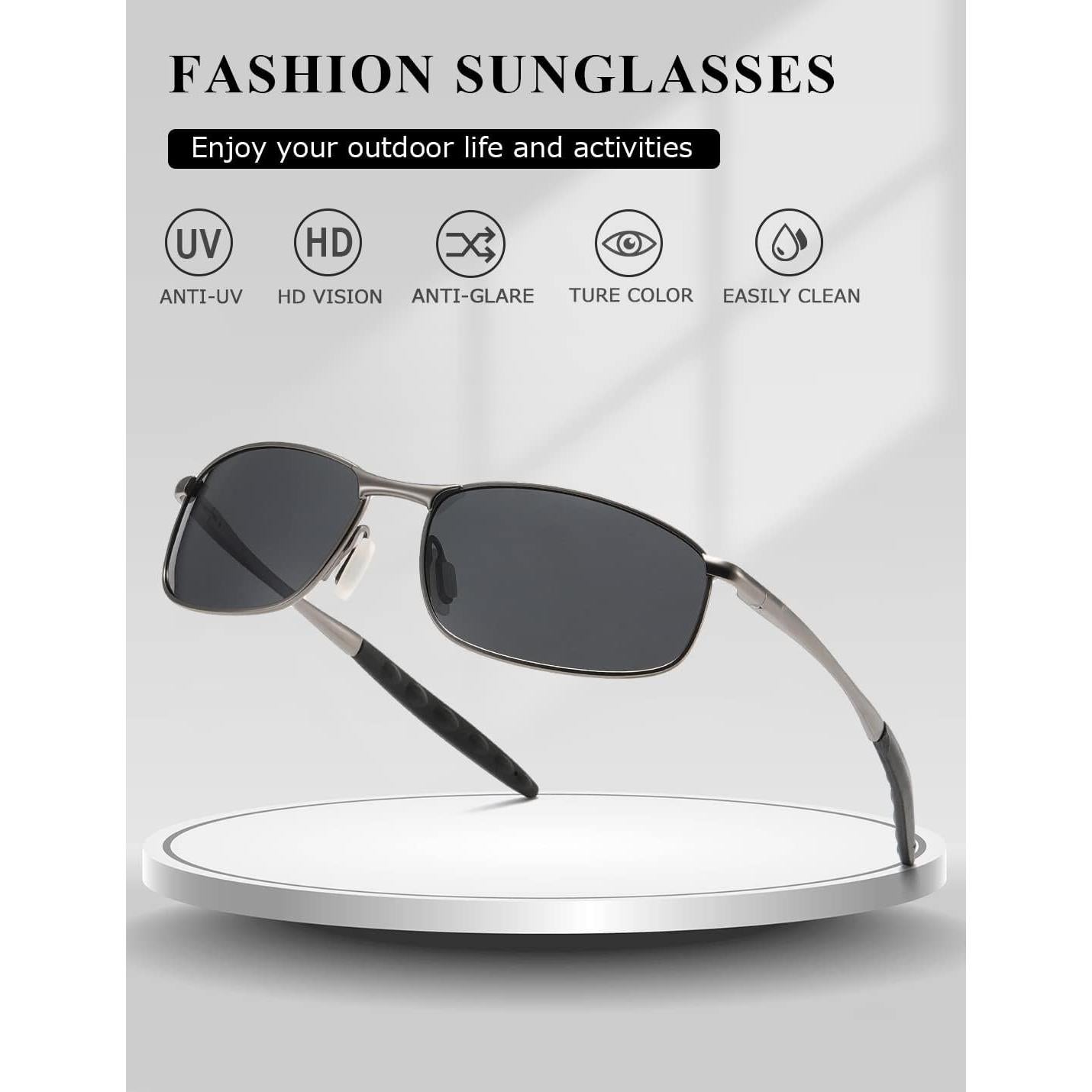 Gafas de sol AEVOGUE Vision gris y negro UV400 para hombres