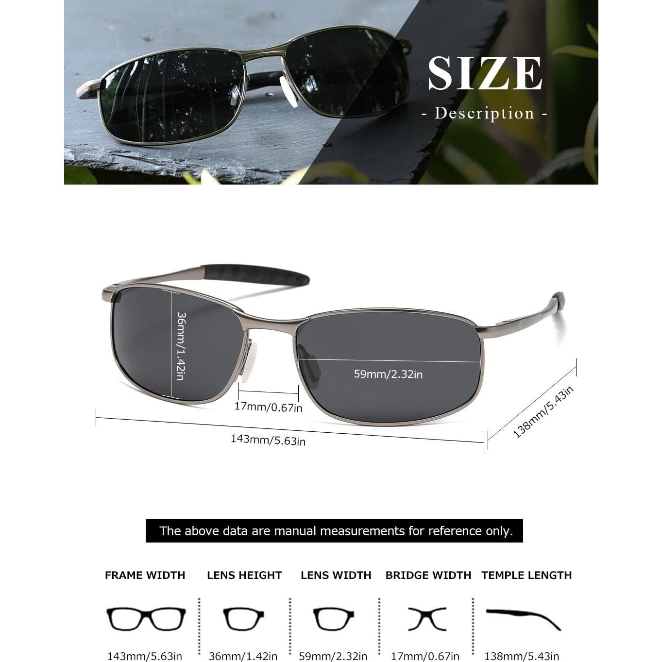 Gafas de sol AEVOGUE Vision gris y negro UV400 para hombres