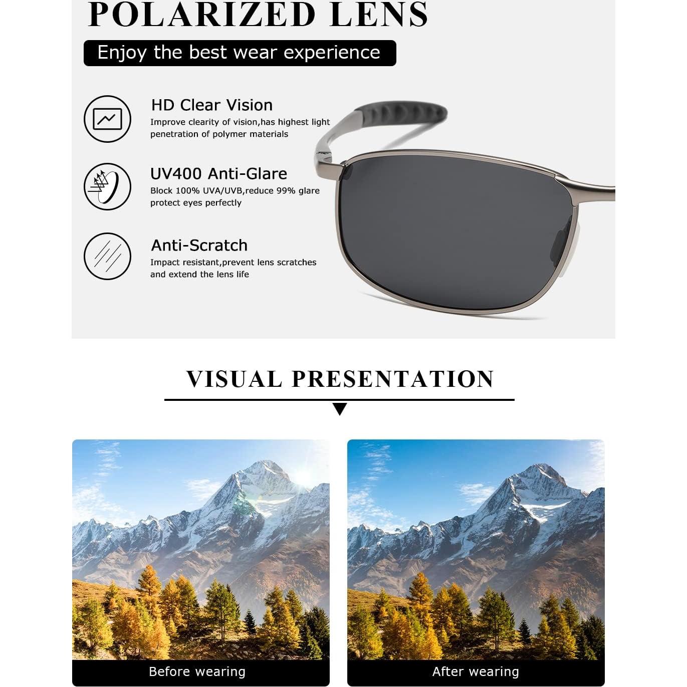 Gafas de sol AEVOGUE Vision gris y negro UV400 para hombres