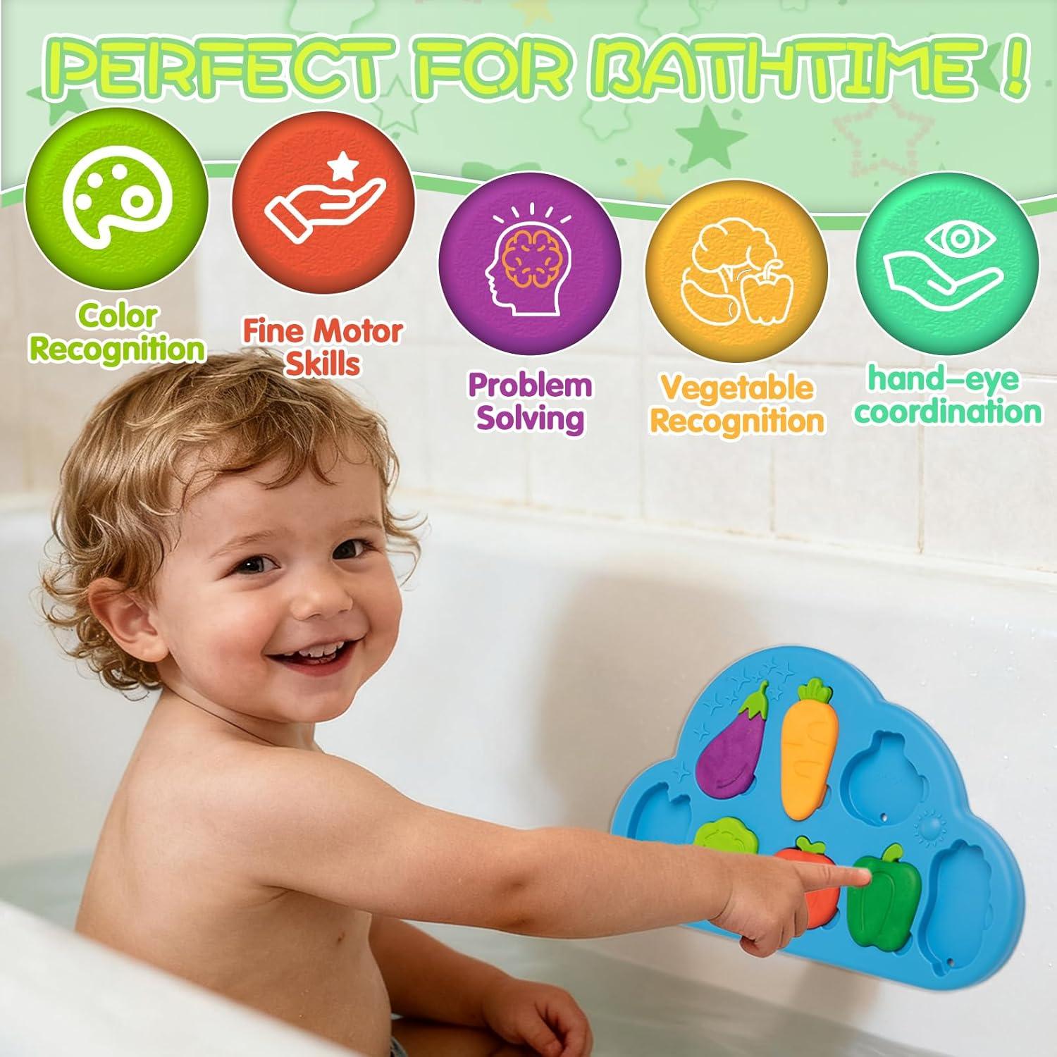 Juguetes de baño DQMOON para niños 1-3 años, silicona