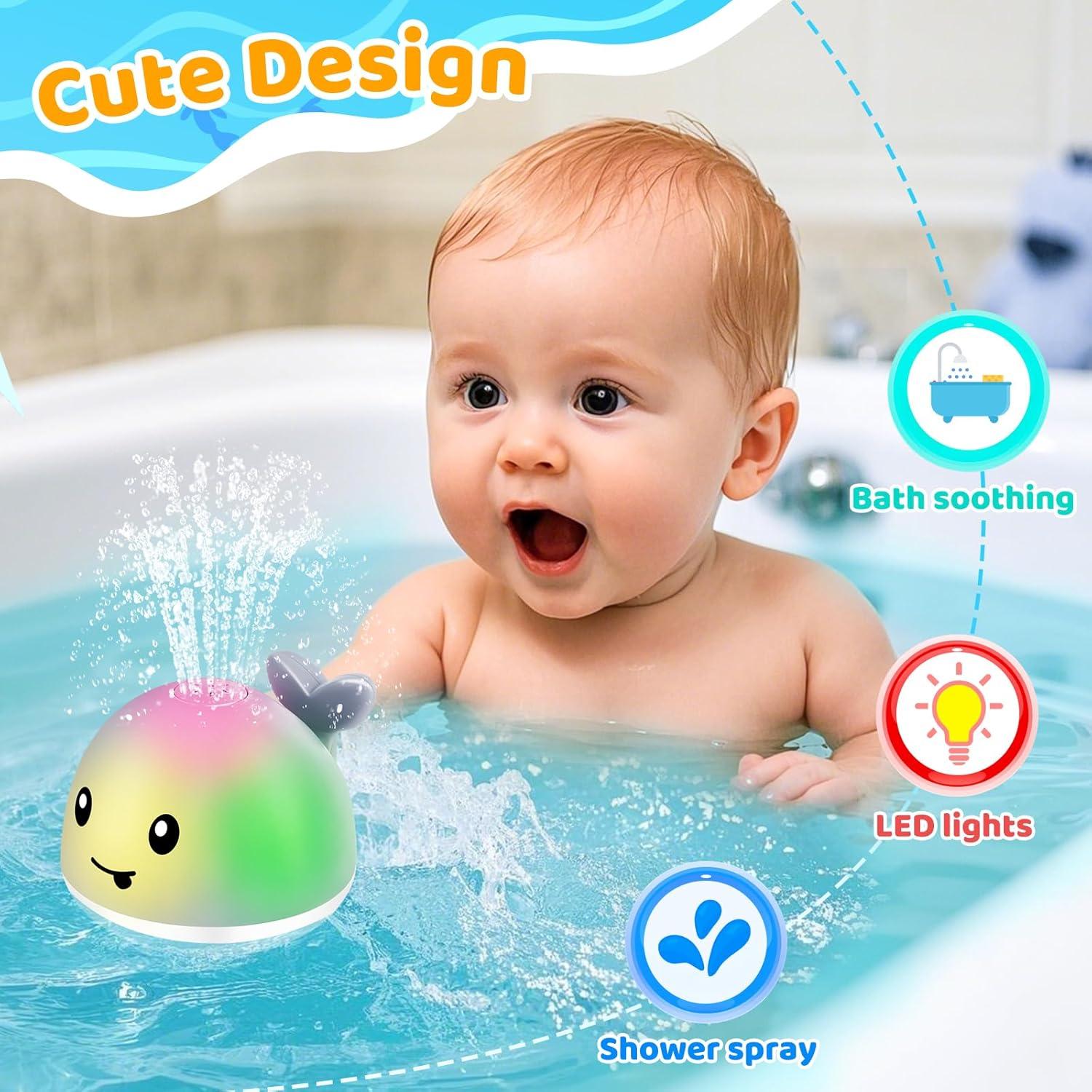 Juguete de Baño Ballena Iluminada Recargable para Bebés
