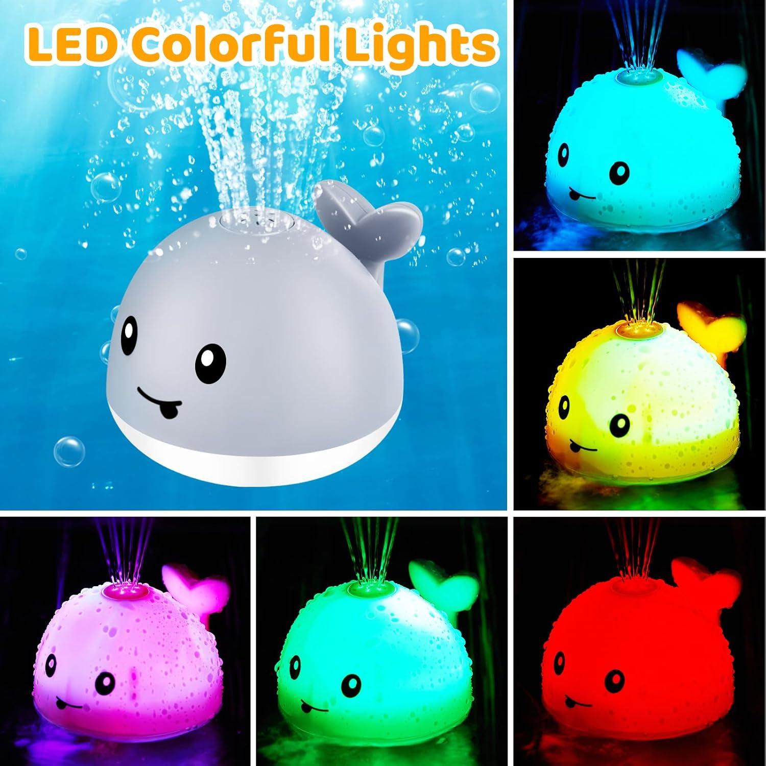 Juguete de Baño Ballena Iluminada Recargable para Bebés