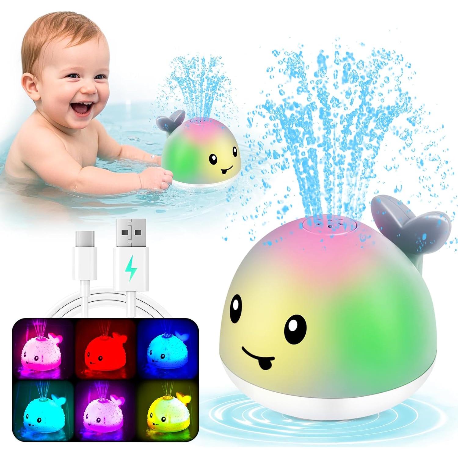 Juguete de Baño Ballena Iluminada Recargable para Bebés