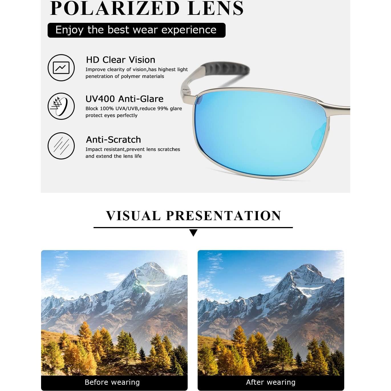 Gafas de sol AEVOGUE Vision metálicas UV400 para hombres