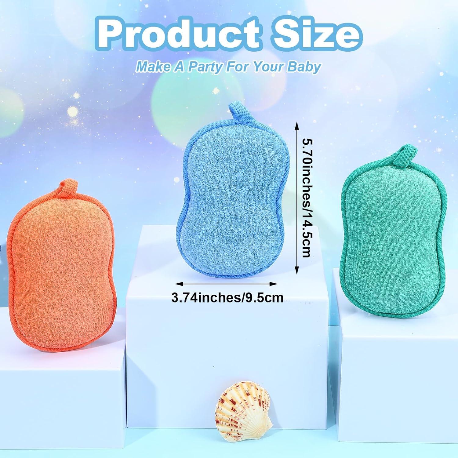 Esponja de Baño para Bebés 3 Pcs Gsbnjuy Suave Absorbente