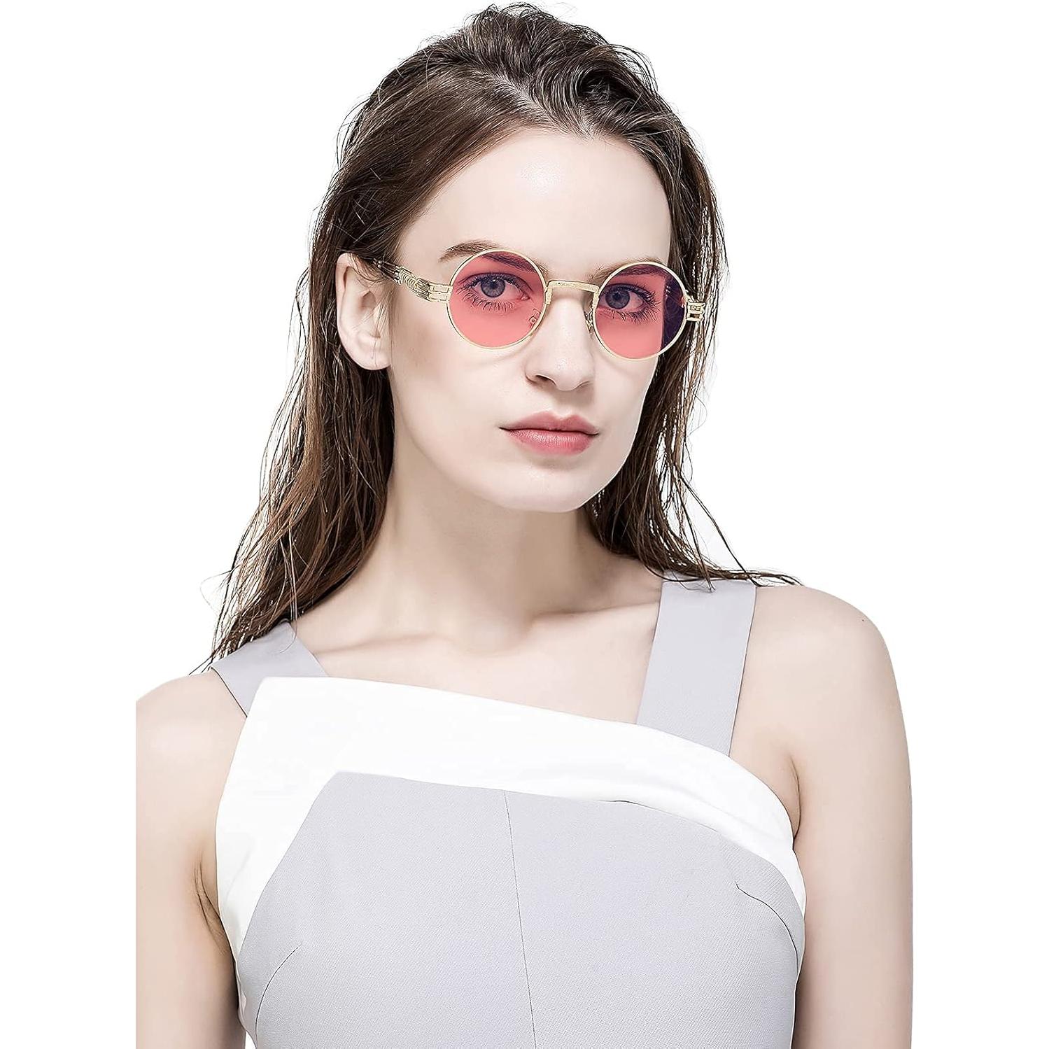 Gafas de sol redondas AIEYEZO steampunk 48mm UV400