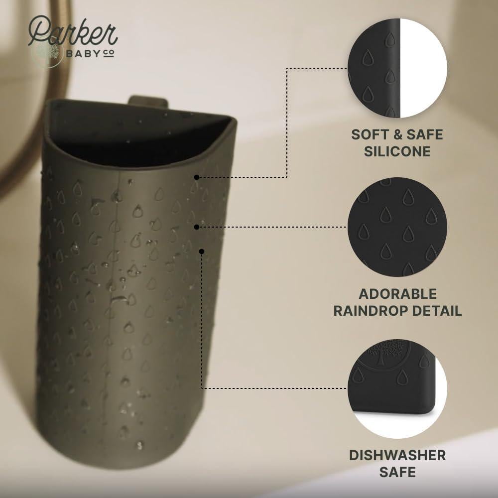 Paquete Esencial Baño Bebé Parker - Taza Silicona 532 ml + Organizador EVA