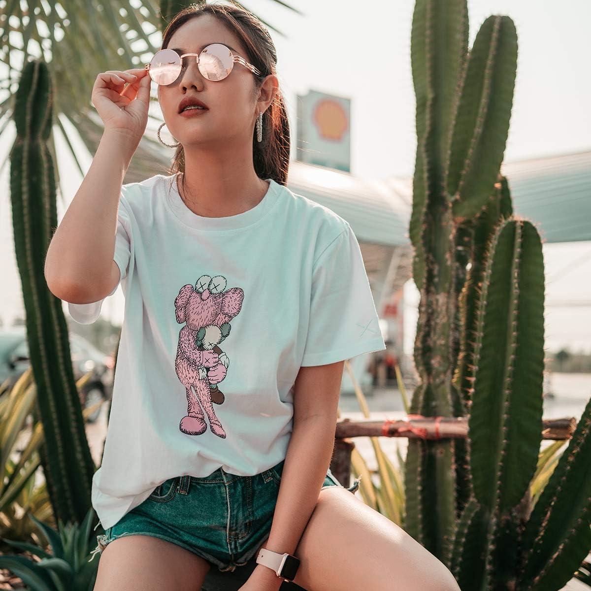 Gafas de sol redondas AIEYEZO Steampunk oro espejo rosa