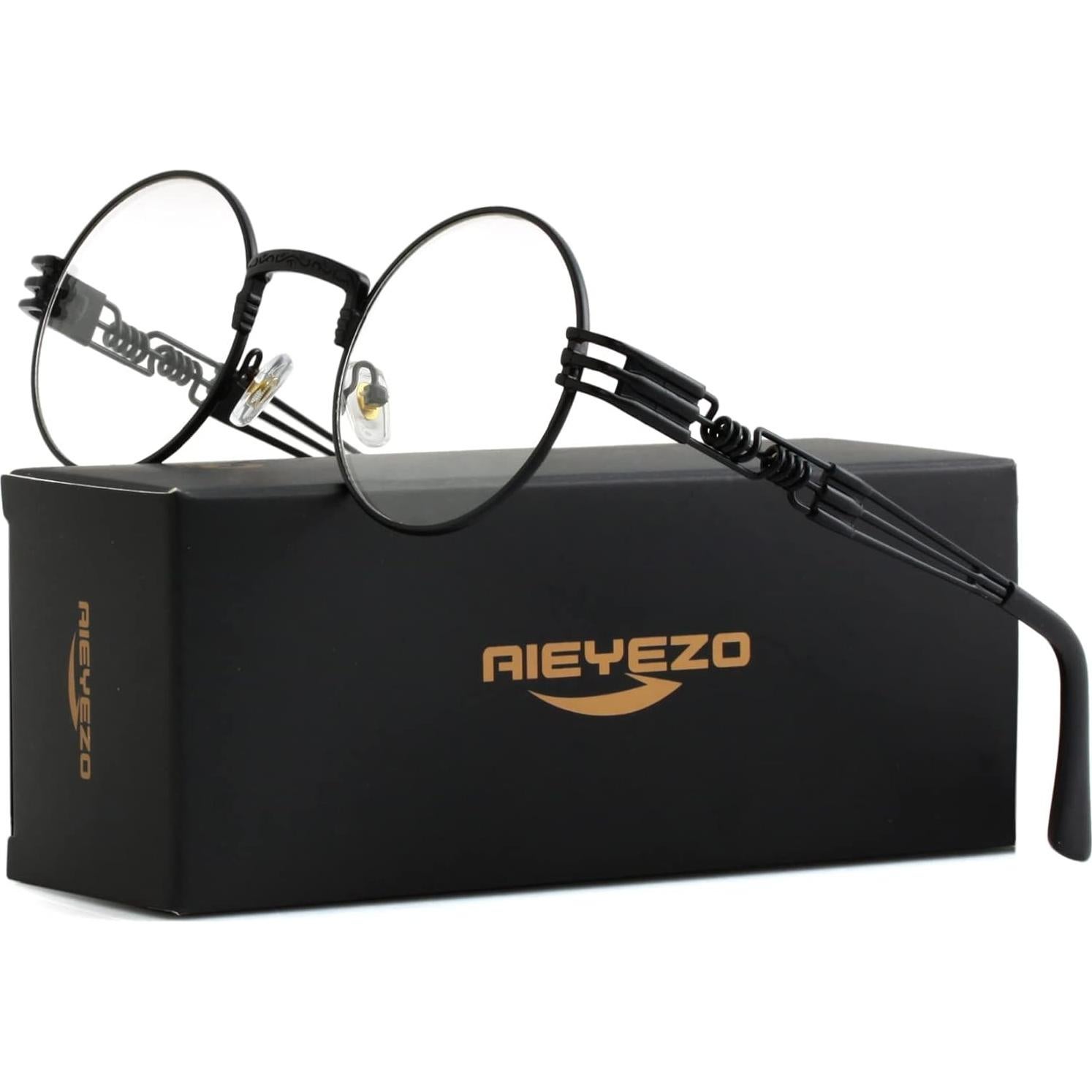 Gafas de sol redondas AIEYEZO Steampunk UV 100% bloqueadores