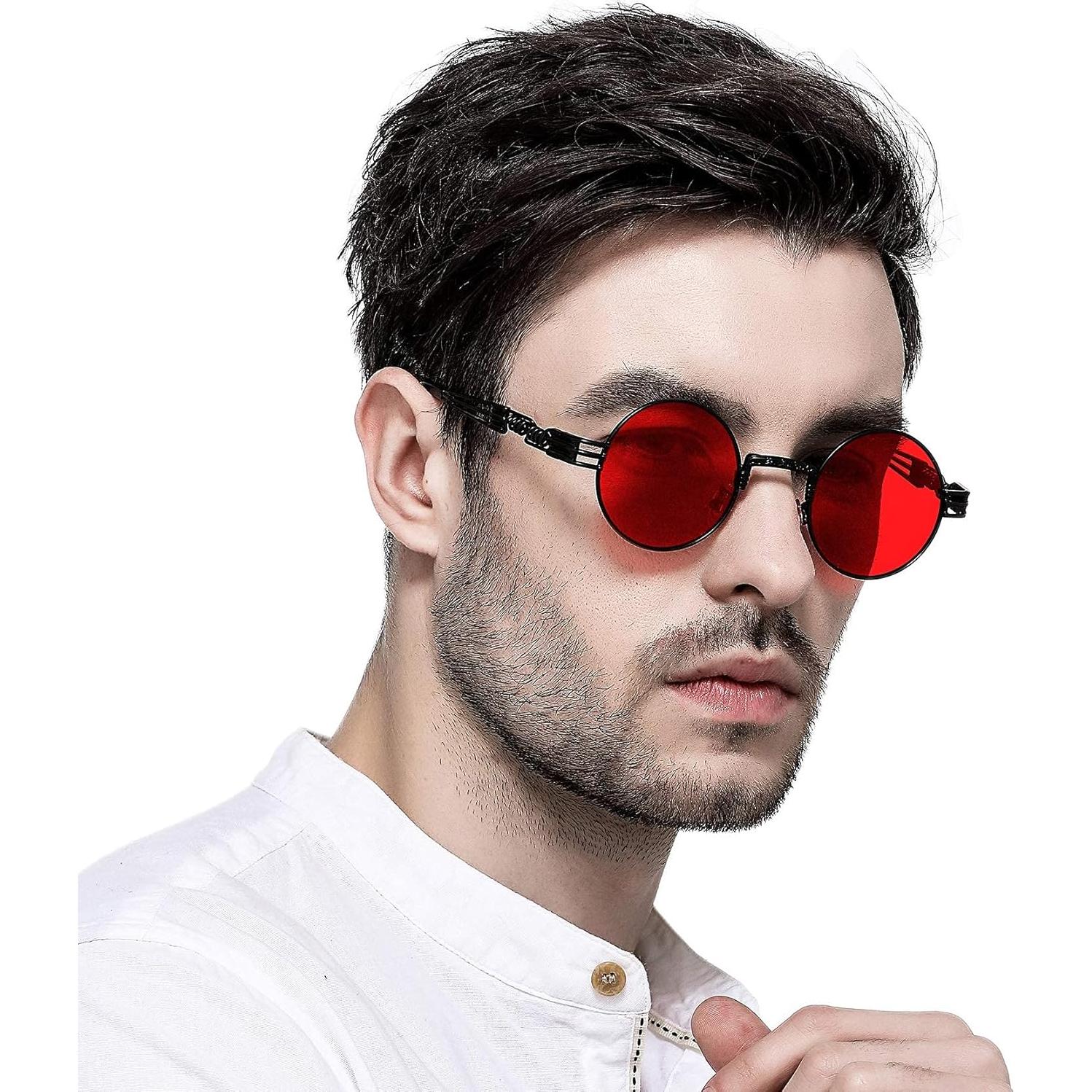 Gafas de sol redondas AIEYEZO steampunk 48mm UV400