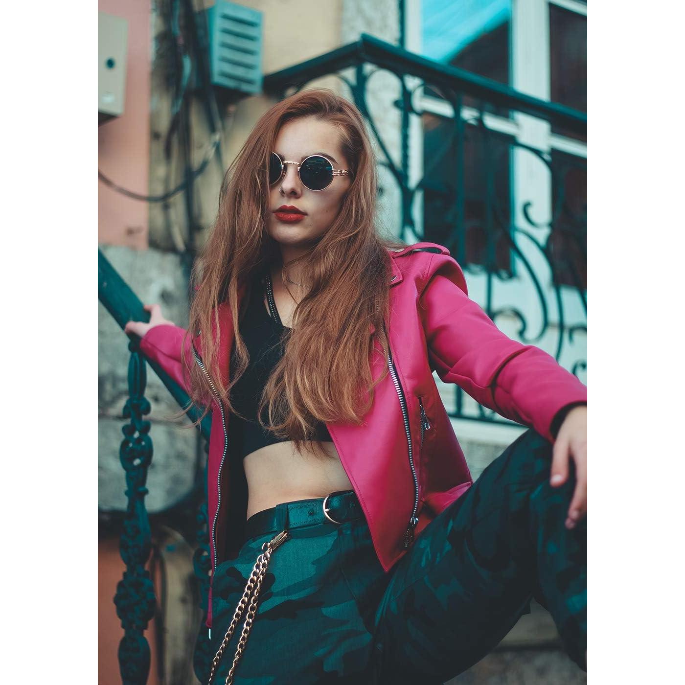 Gafas de sol redondas AIEYEZO steampunk UV 100% bloqueadores