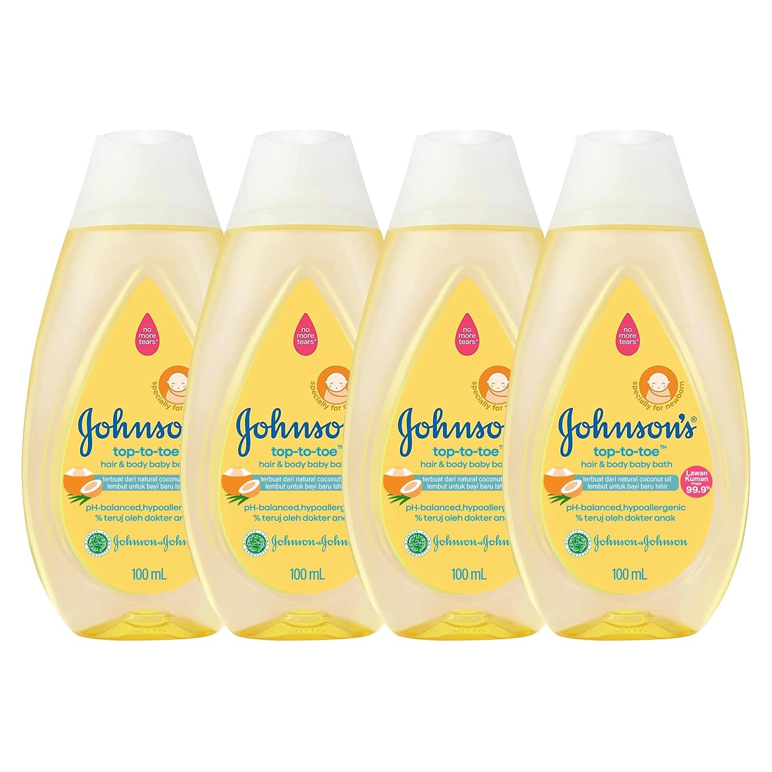 Jabón y Champú para Bebés Johnson's Top-to-Toe 4x100mL