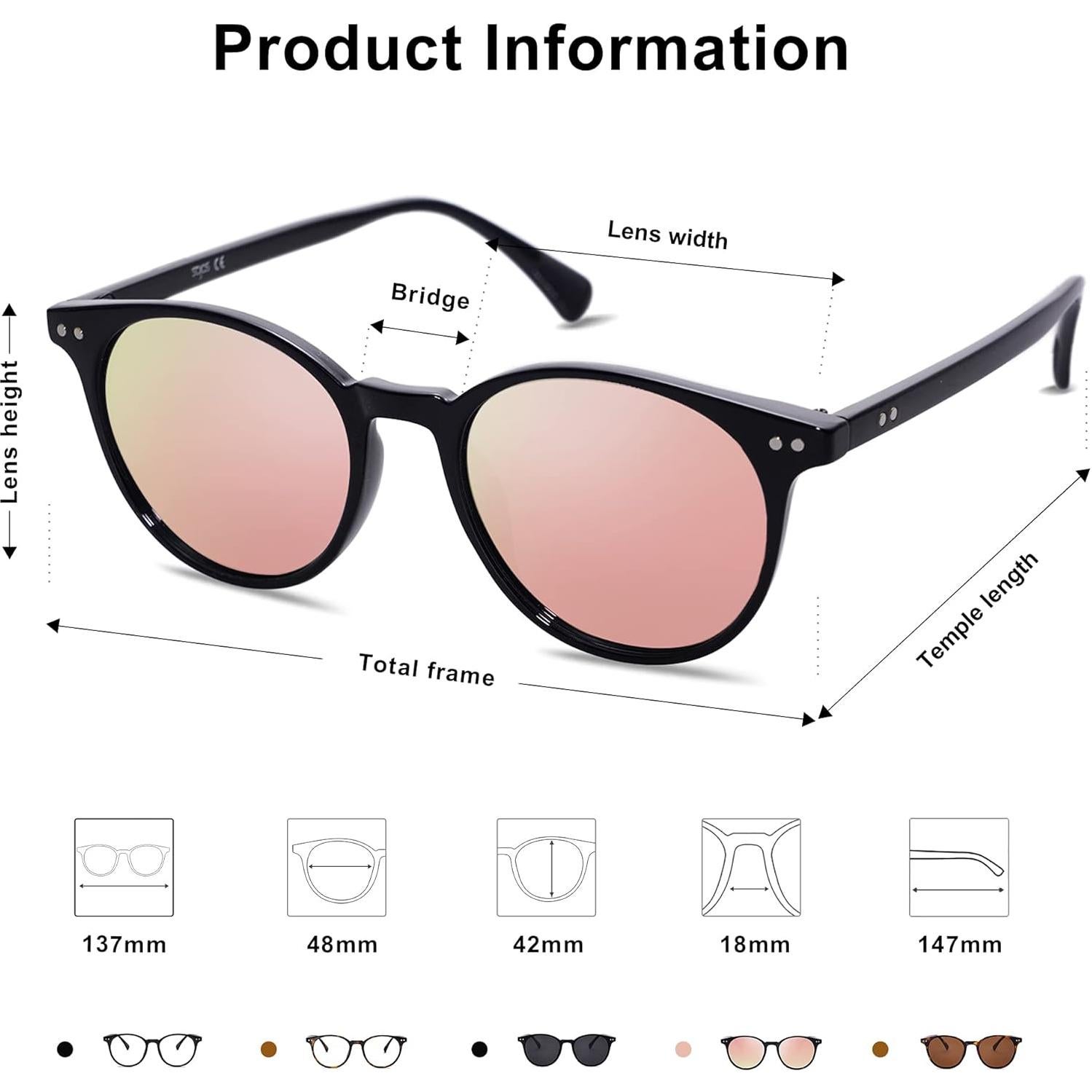 Gafas de sol polarizadas SOJOS SJ2113 redondas UV400