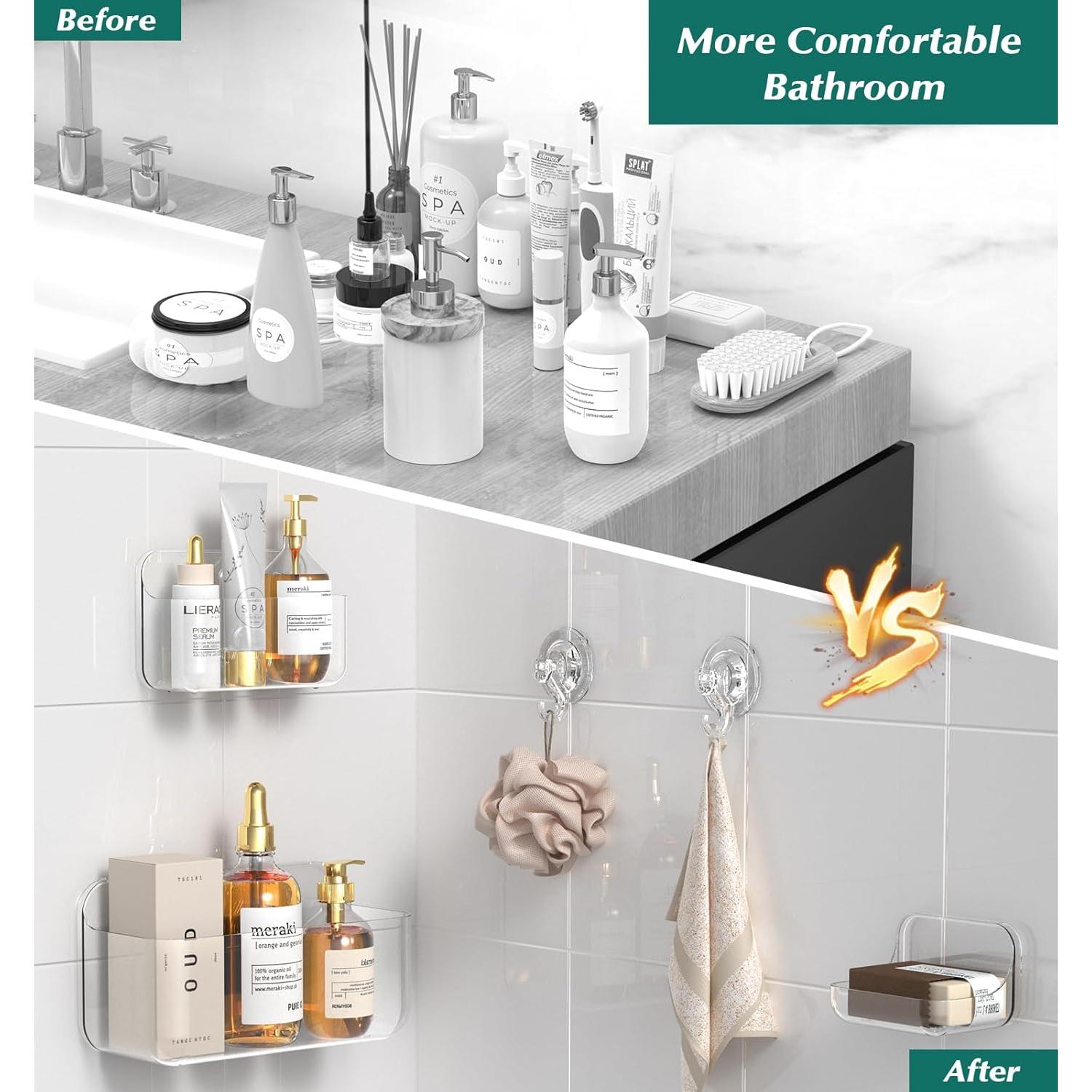 Estantes de Ducha JNDETOP 5 Paquetes Acrílico Transparente