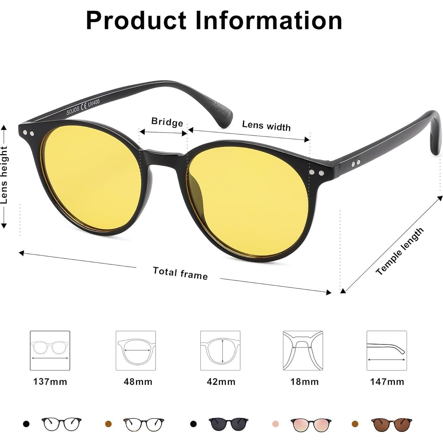 Gafas de sol polarizadas SOJOS SJ2113 UV400 unisex vintage