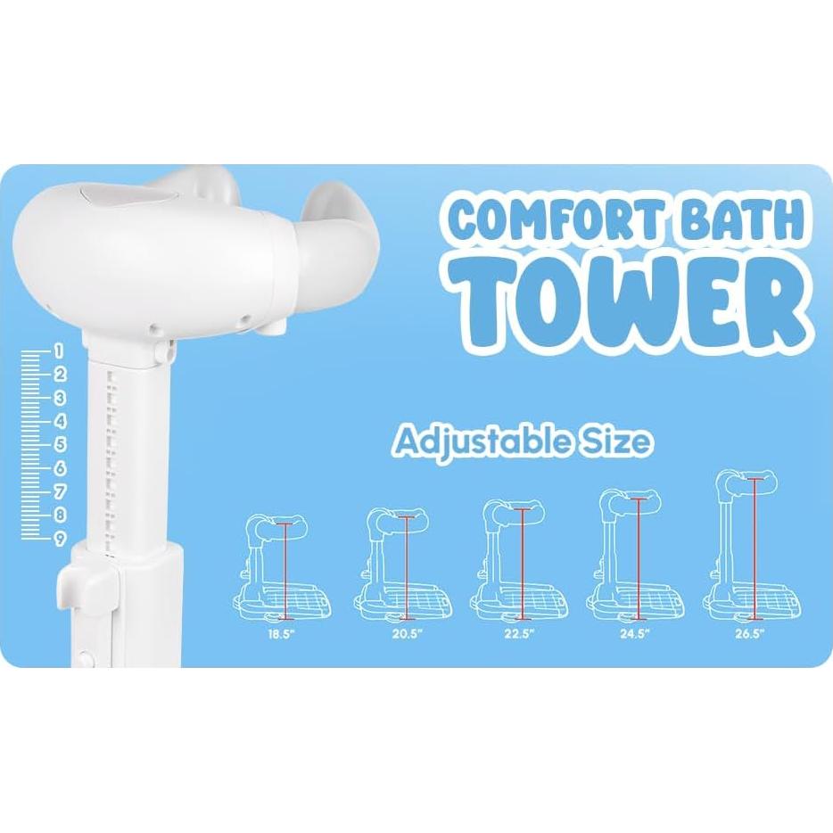 Soporte de Ducha Ajustable Genérico con Taburete Antideslizante