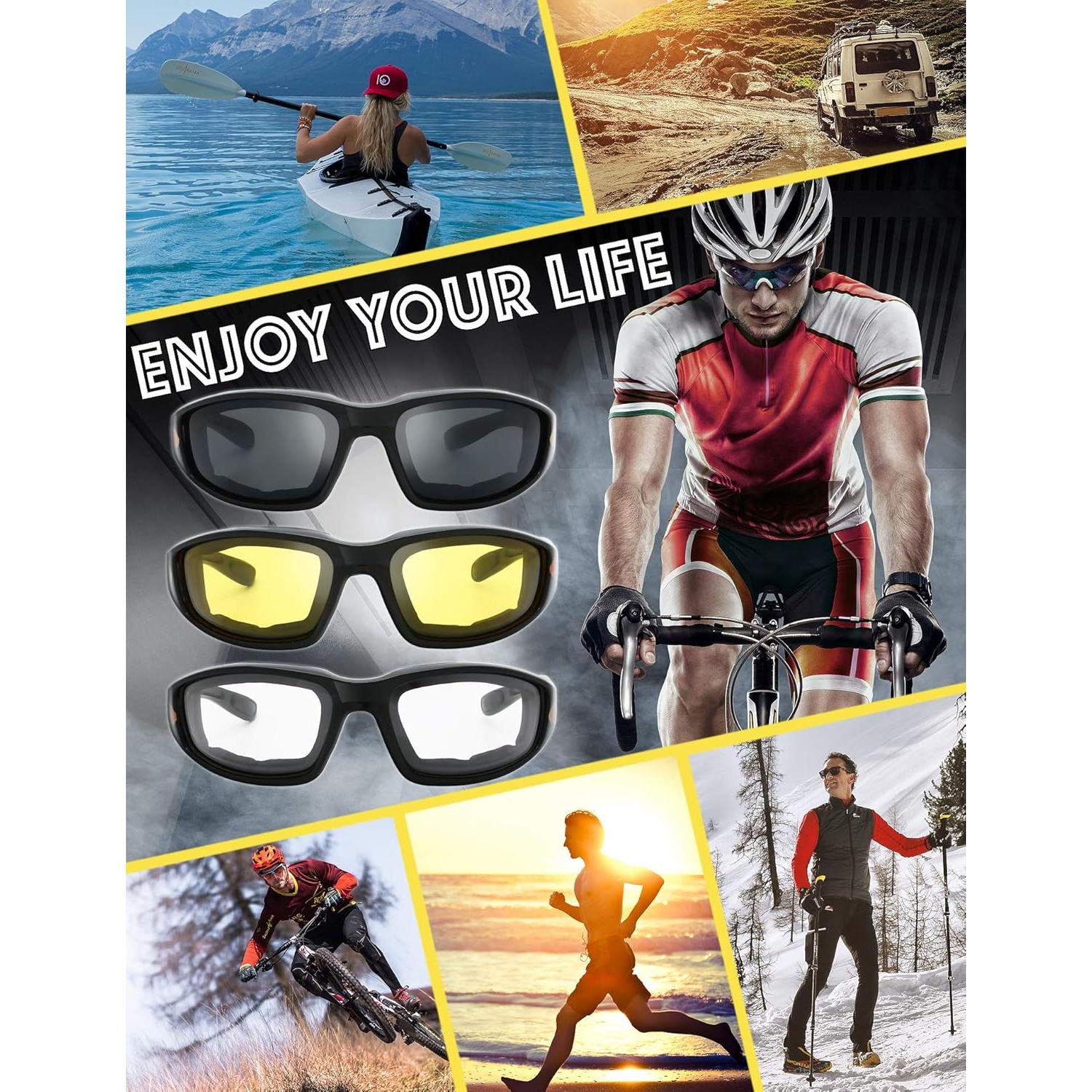 Gafas de Motocicleta The Fresh FR14 UV400 Acolchadas 3 Lentes