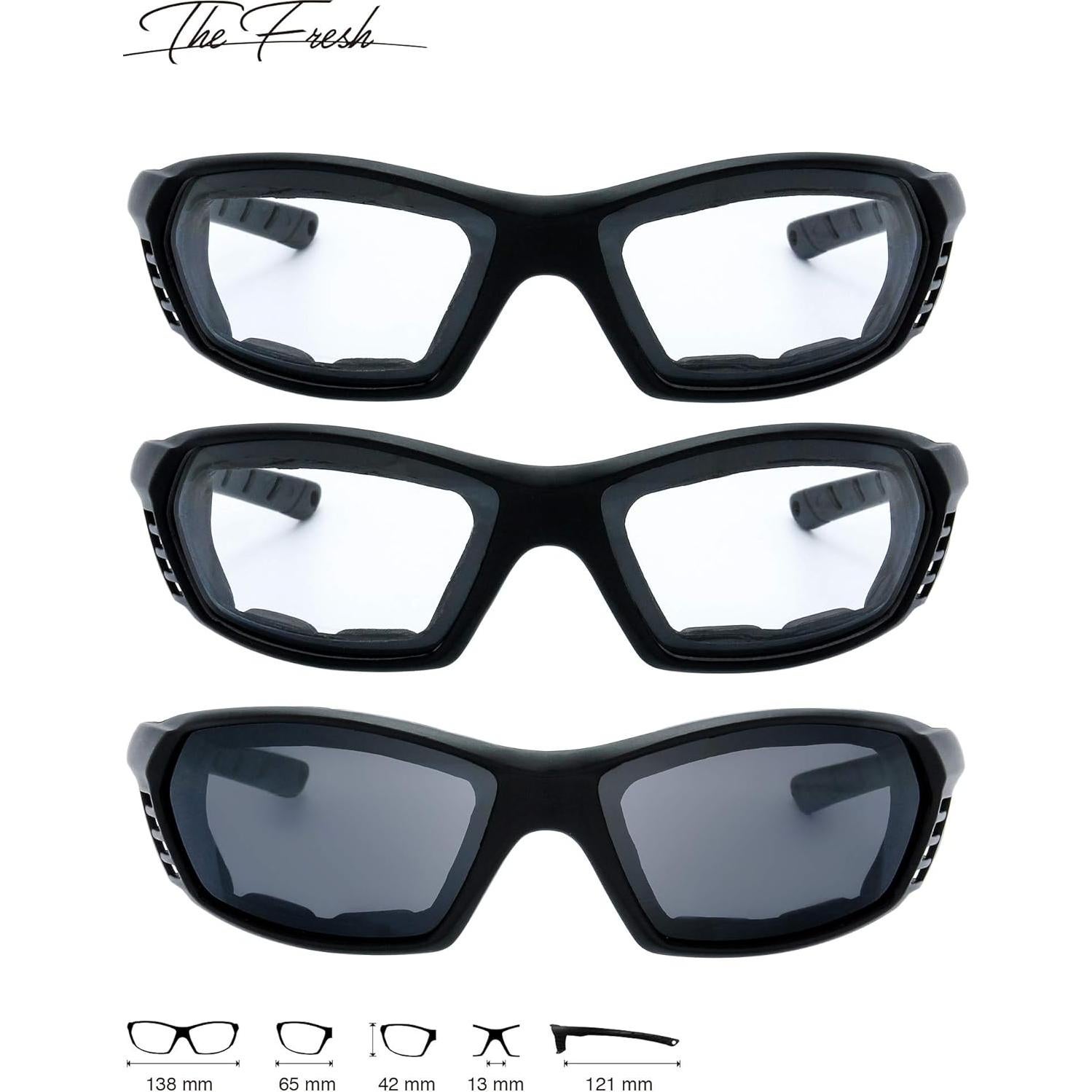 Gafas de Motocicleta The Fresh FR13 UV400 Acolchadas 3 Pares