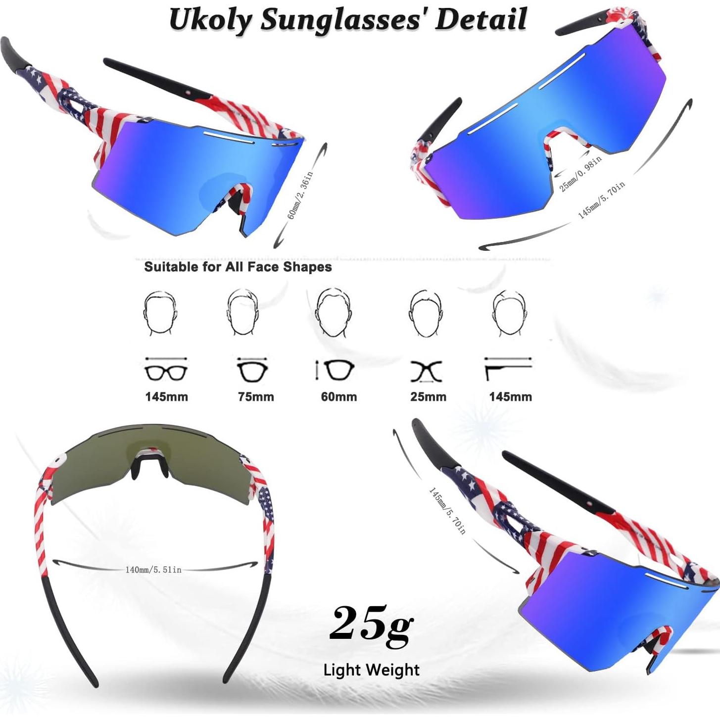 Gafas de Ciclismo Ukoly con 3 Lentes Intercambiables