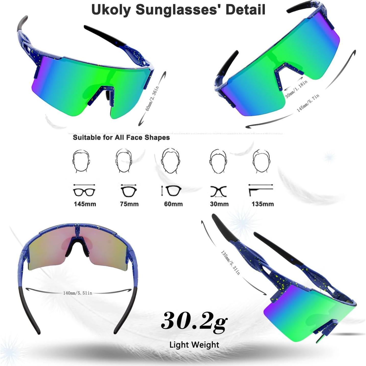Gafas de Ciclismo Ukoly con 3 Lentes Intercambiables