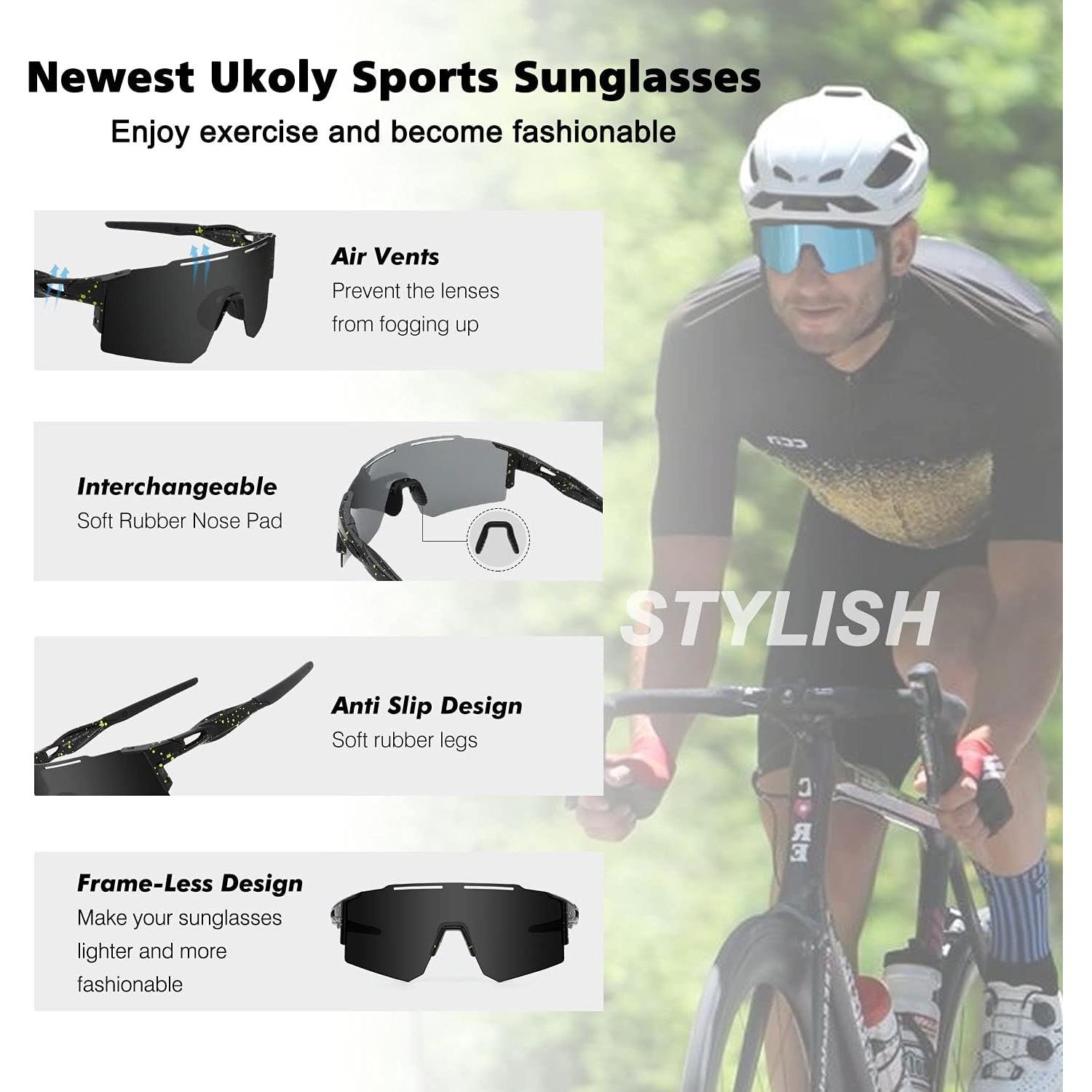 Gafas de Ciclismo Ukoly con 3 Lentes Intercambiables