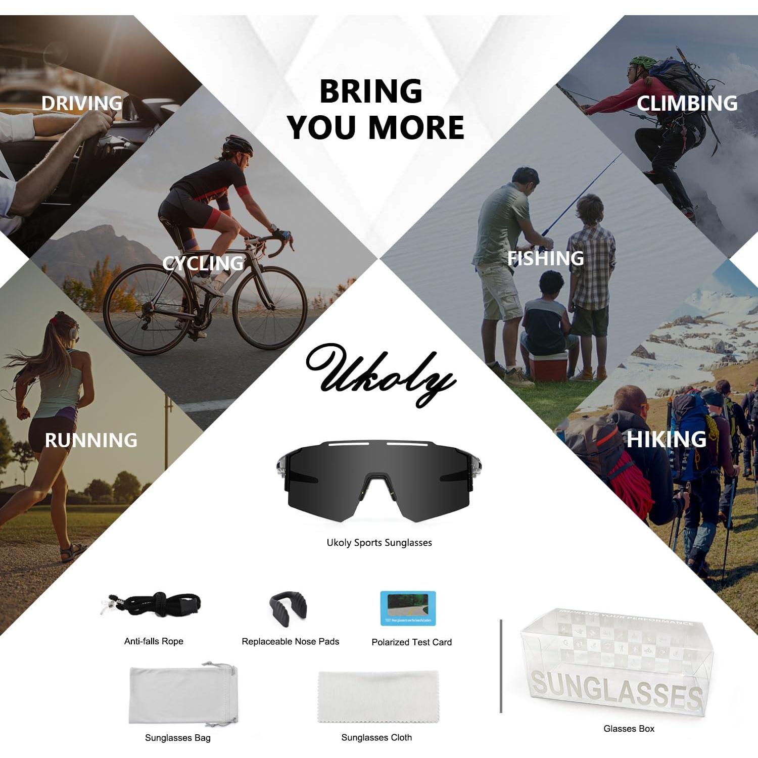 Gafas de Ciclismo Ukoly con 3 Lentes Intercambiables