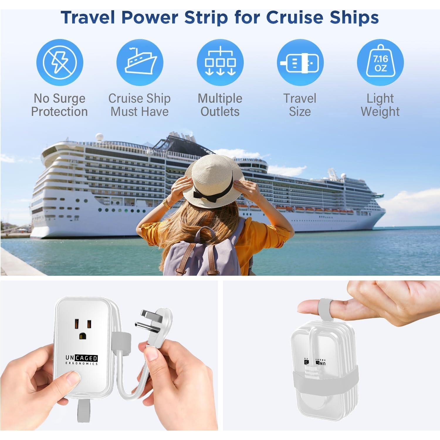 Regleta de Viaje Uncaged Ergonomics 3 Salidas AC 2 USB-C