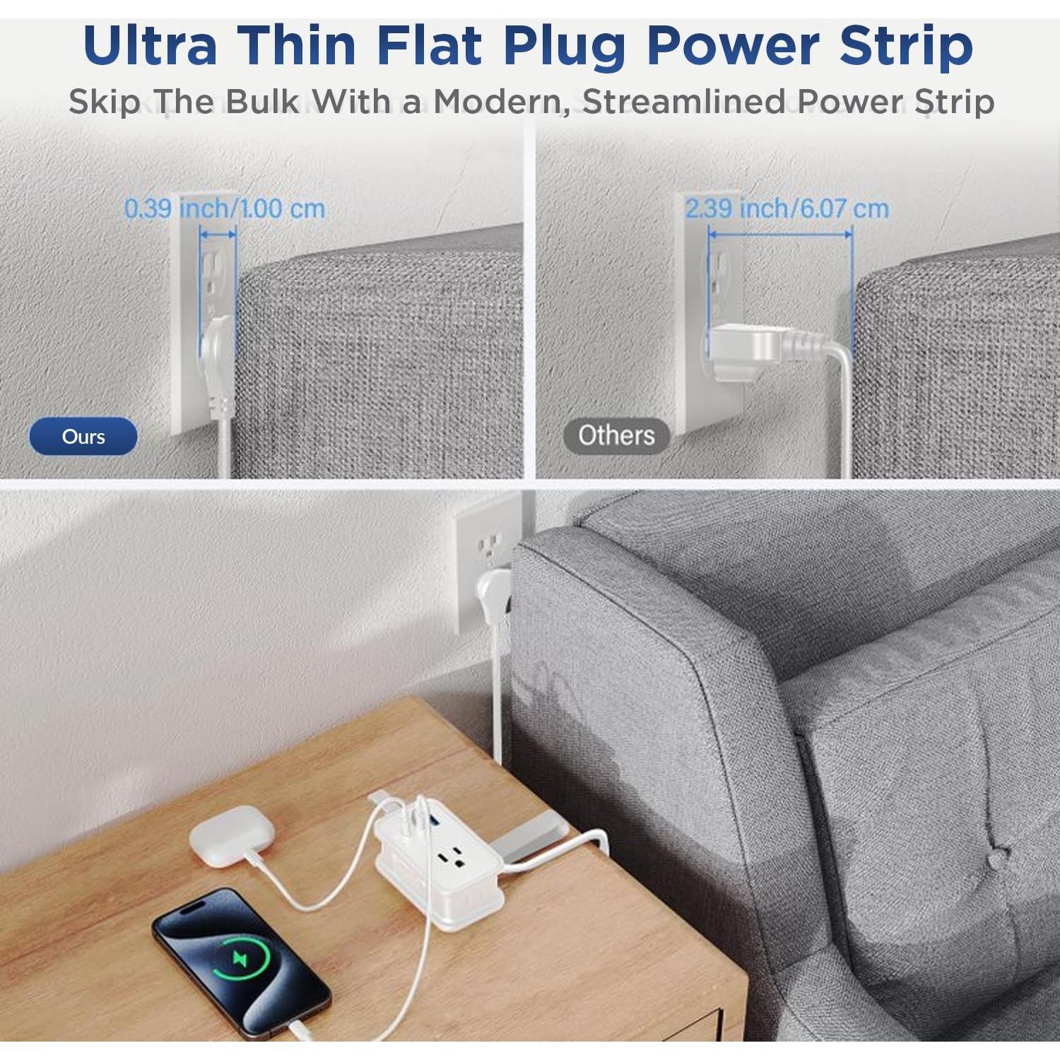 Regleta de Viaje Uncaged Ergonomics 3 Salidas AC 2 USB-C