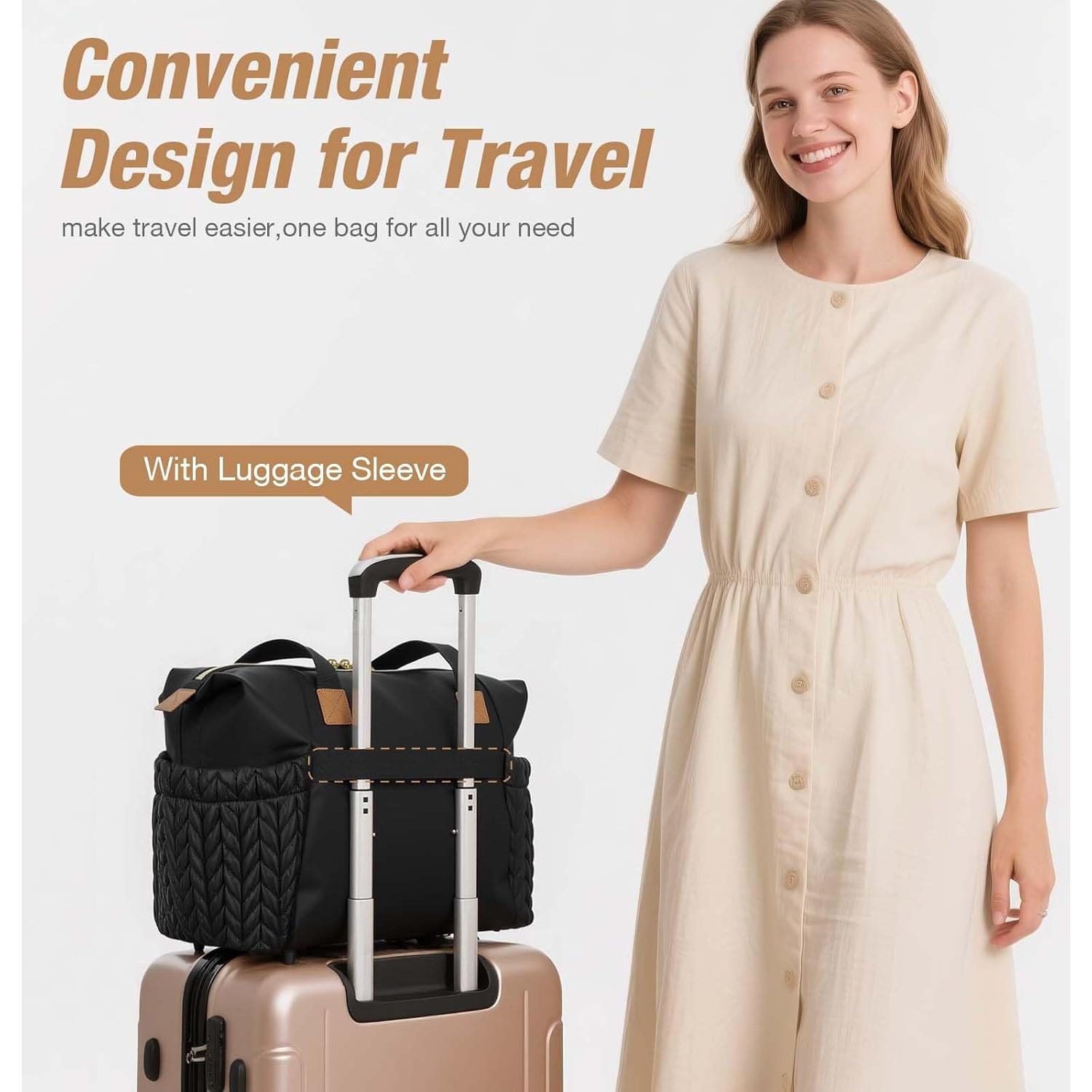 Bolsa de Pañales Tonyeee Grande Impermeable Negra con Cambiador