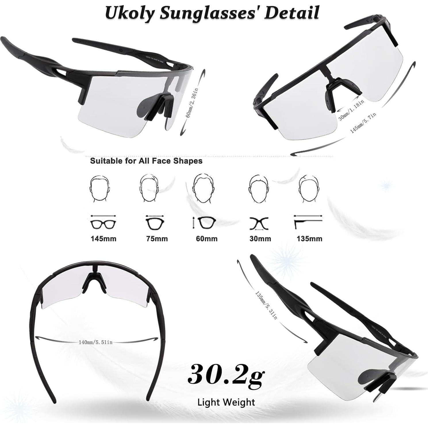 Gafas de Ciclismo Ukoly con Lentes Intercambiables y Polarizadas