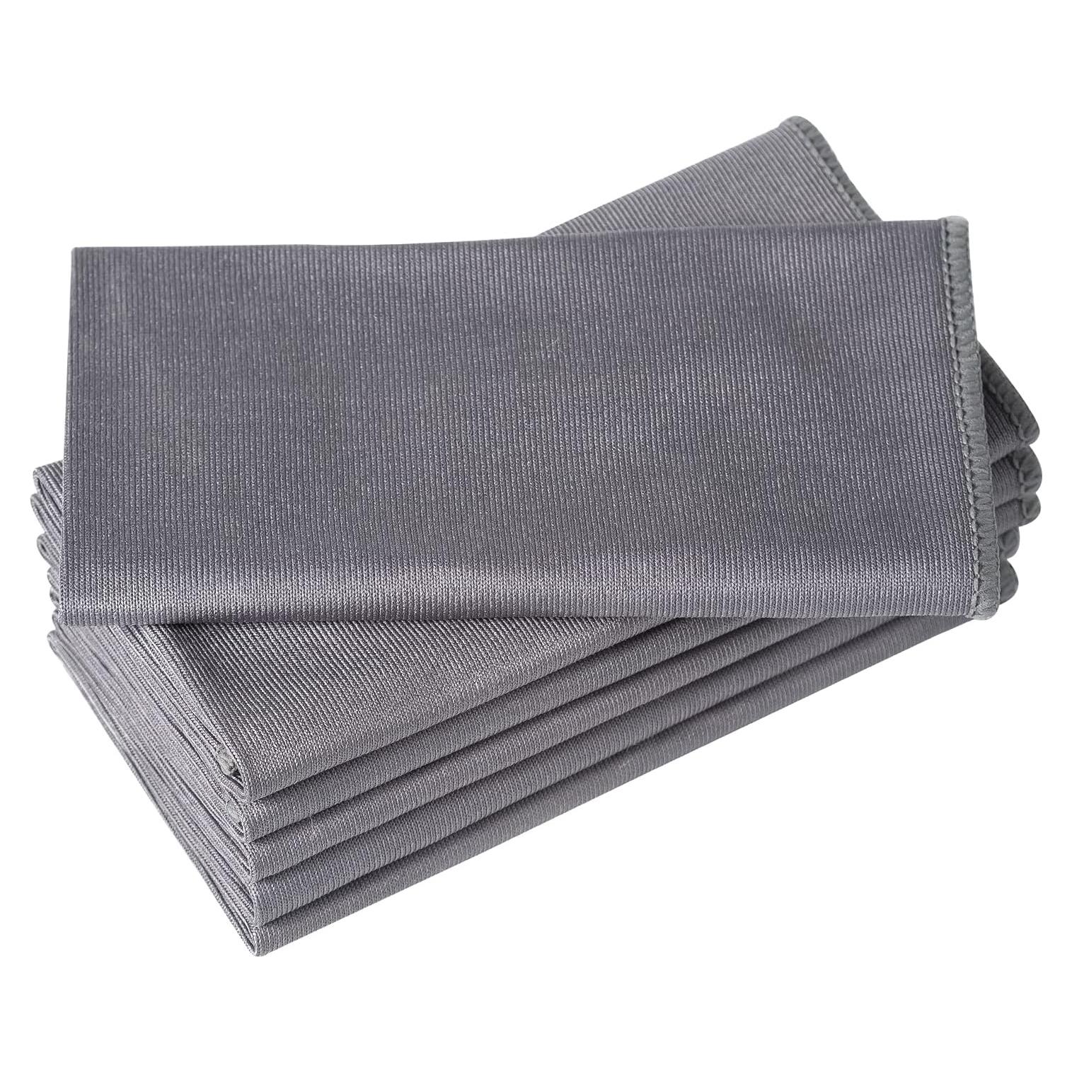 Paquete de 6 paños de microfibra Puomue 40x40 cm gris