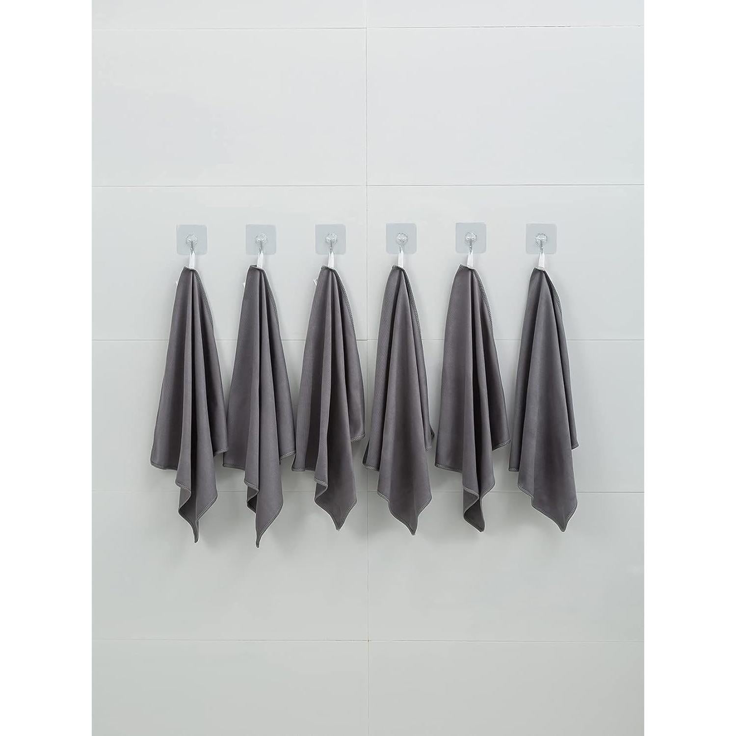 Paquete de 6 paños de microfibra Puomue 40x40 cm gris