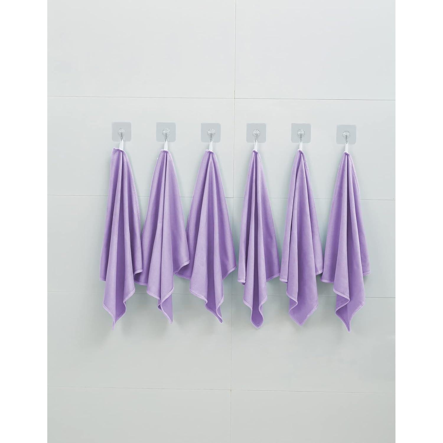 Paquete de 6 paños de microfibra Puomue 40x40 cm morado