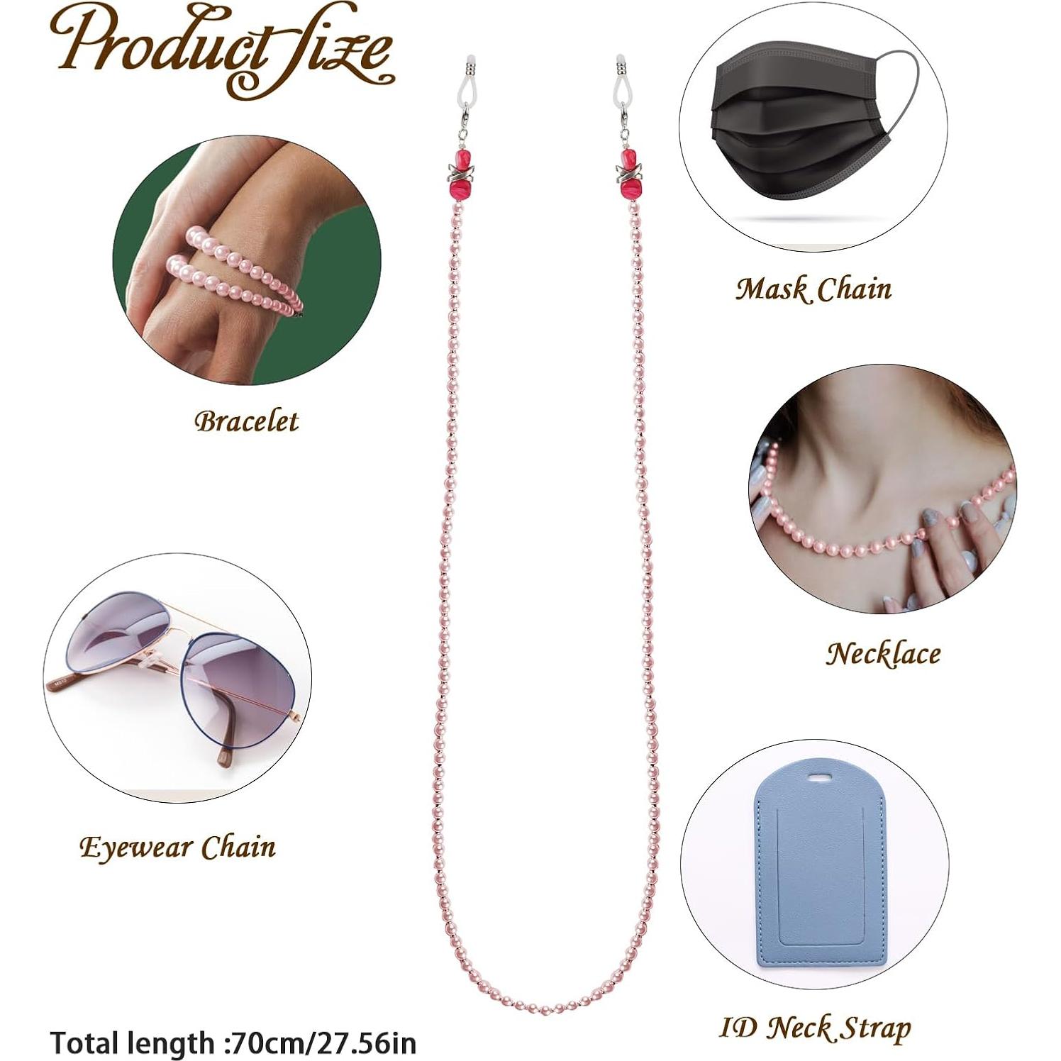 Cadena de Gafas de Perlas ABS 75 cm Soporte para Gafas