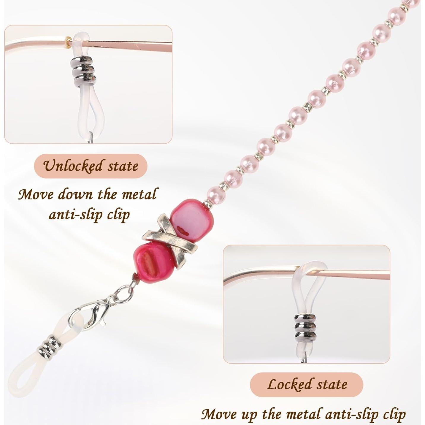 Cadena de Gafas de Perlas ABS 75 cm Soporte para Gafas