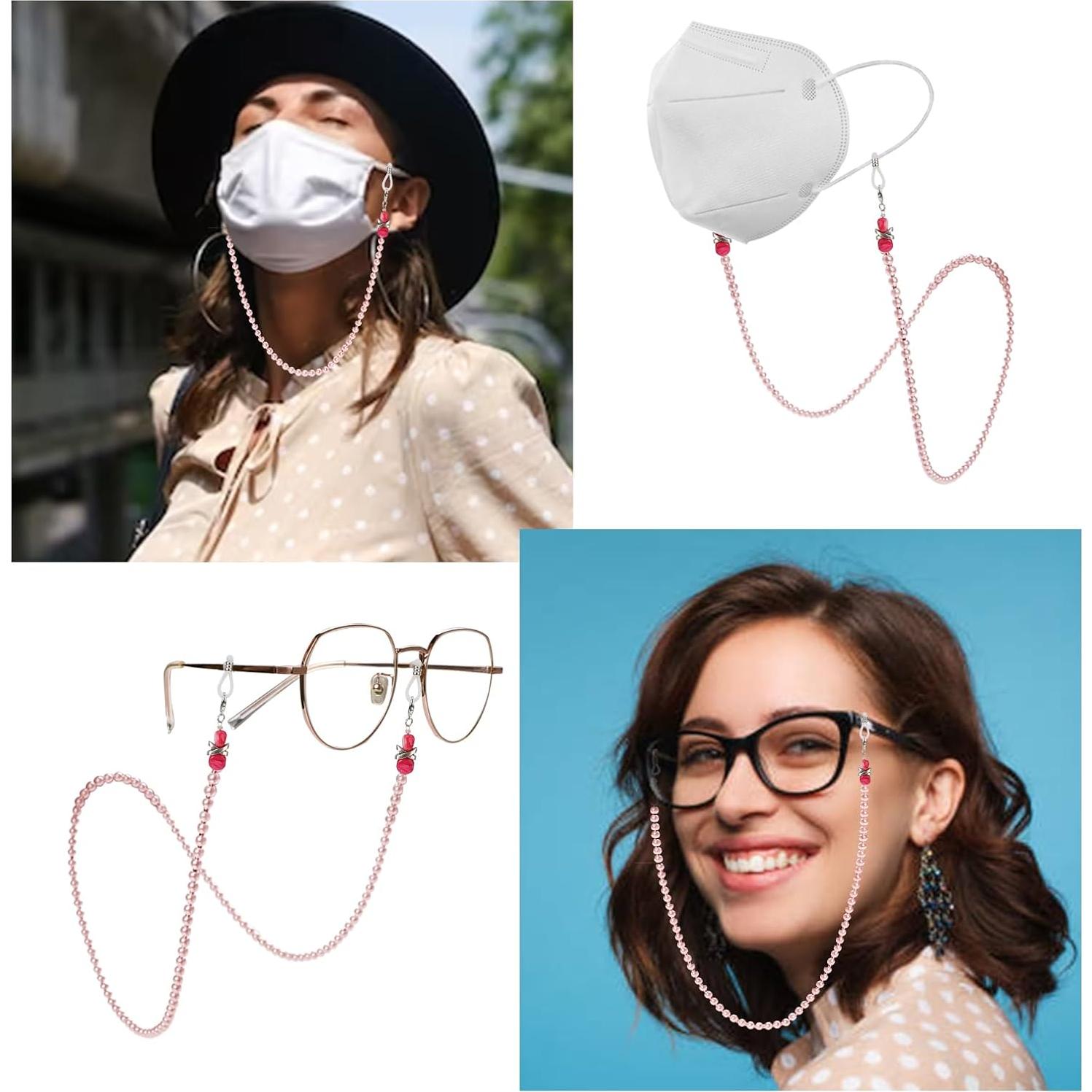 Cadena de Gafas de Perlas ABS 75 cm Soporte para Gafas