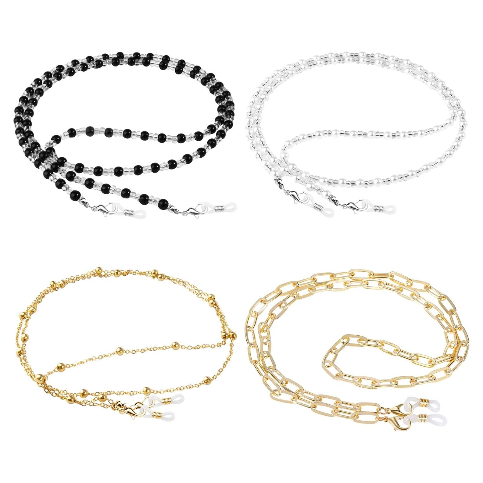 Cadenas para Gafas ONESING 4 Piezas con Cuentas