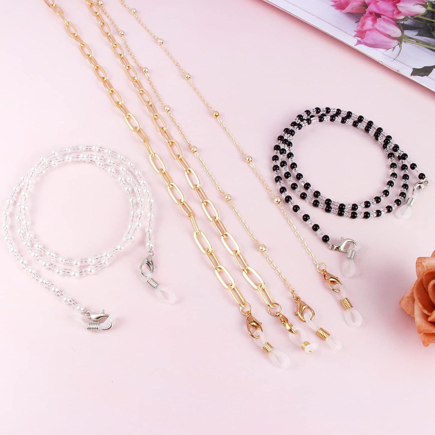 Cadenas para Gafas ONESING 4 Piezas con Cuentas