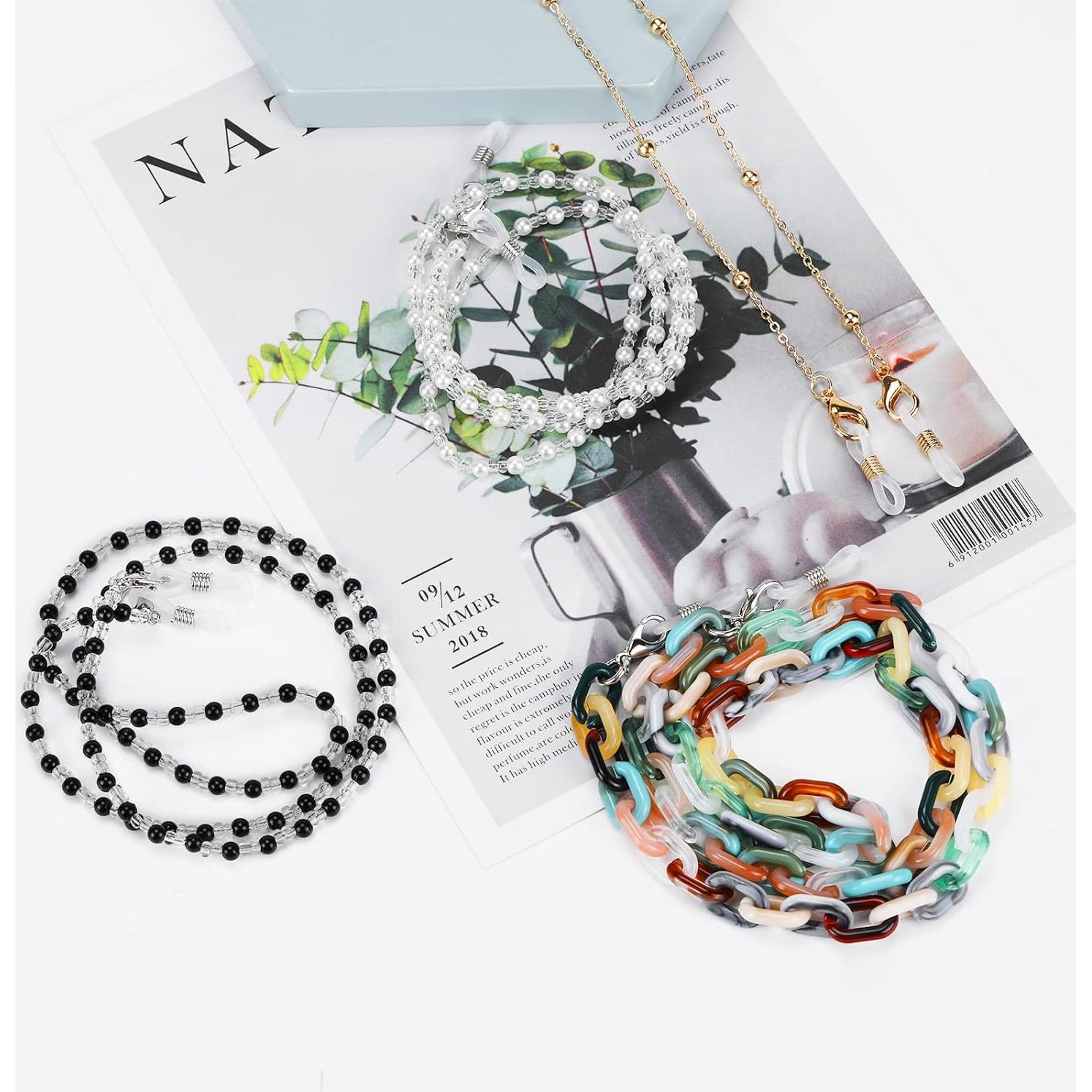 Cadenas para Gafas ONESING 4 Pcs Ajustables Multicolor