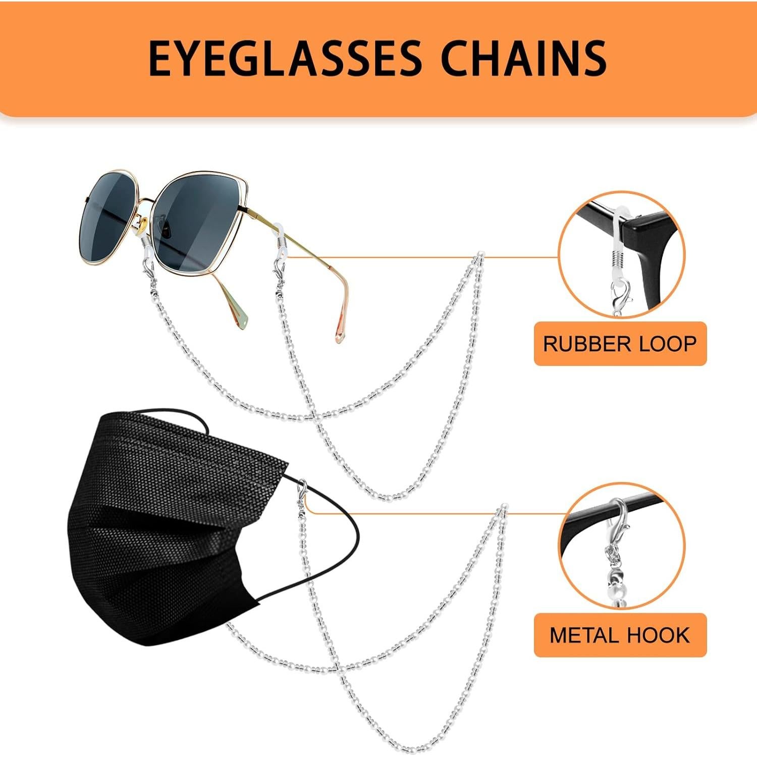 Cadenas para Gafas ONESING 4 Pcs Ajustables Multicolor