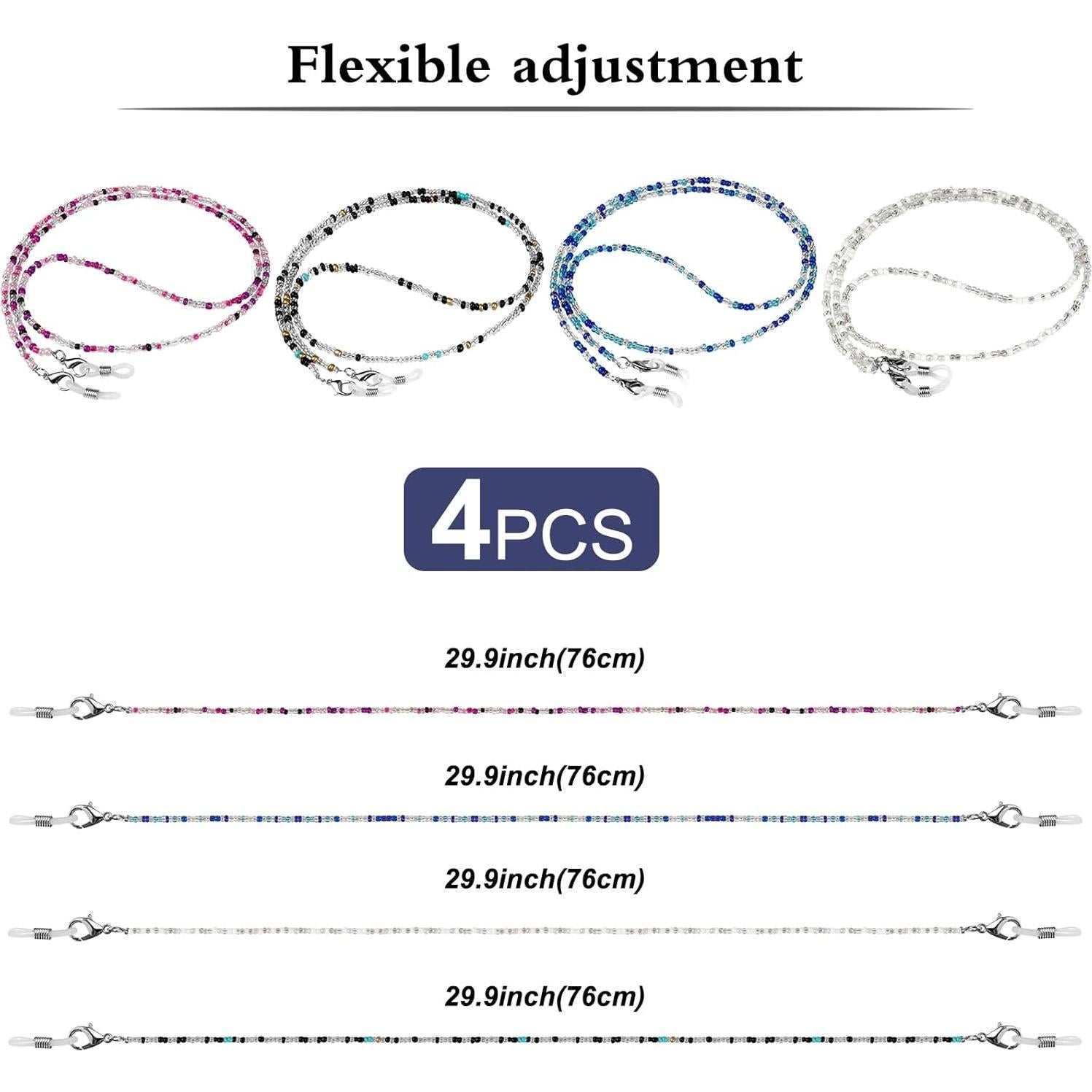Cadenas para Gafas ONESING 4 Pcs Ajustables Multi Color