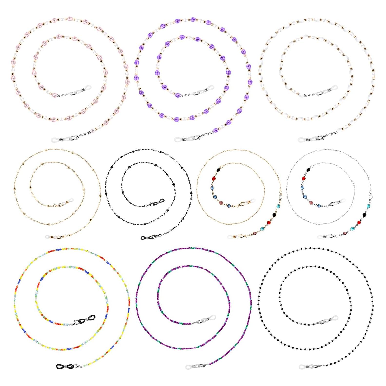 Cadenas para Gafas ONESING 10 Pcs Multicolor Ajustables