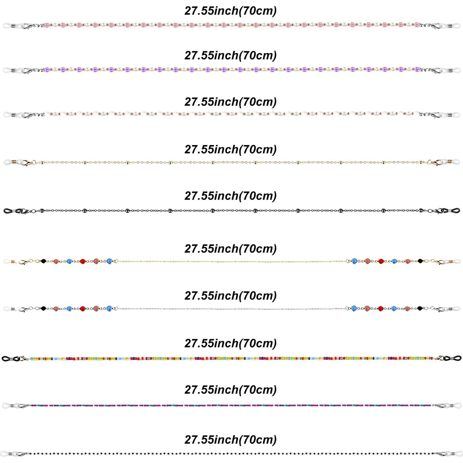 Cadenas para Gafas ONESING 10 Pcs Multicolor Ajustables
