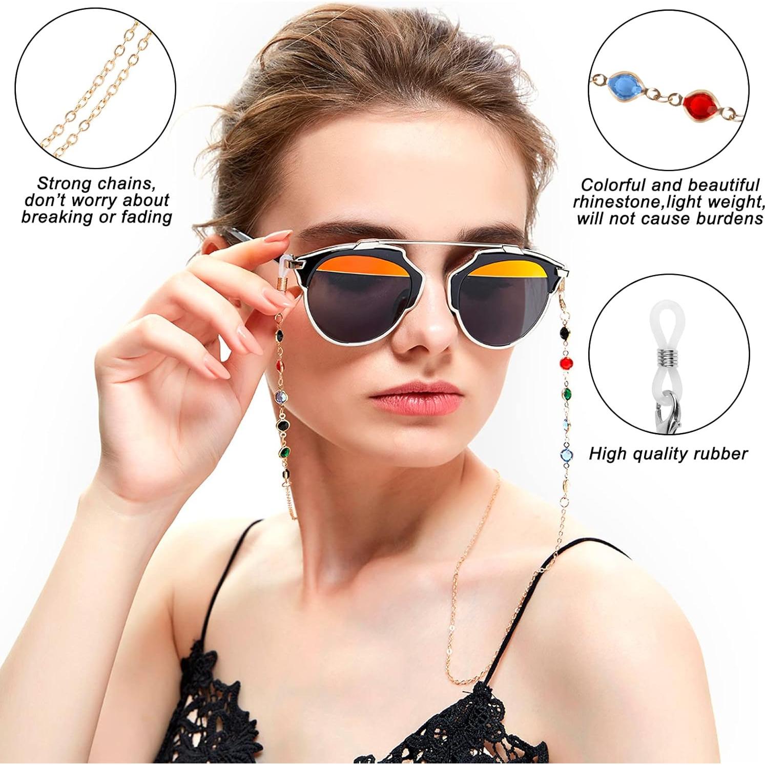 Cadenas para Gafas ONESING 10 Pcs Multicolor Ajustables